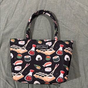 Betsey Johnson Black Sushi Print Lunch Bag